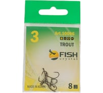 Крючок FISHCRYSTAL FS TROUT с большим ухом, №3, 8 шт 10096-03F
