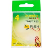Крючок FISHCRYSTAL FS TROUT с большим ухом, №4, red, 5 шт 10096R-04F