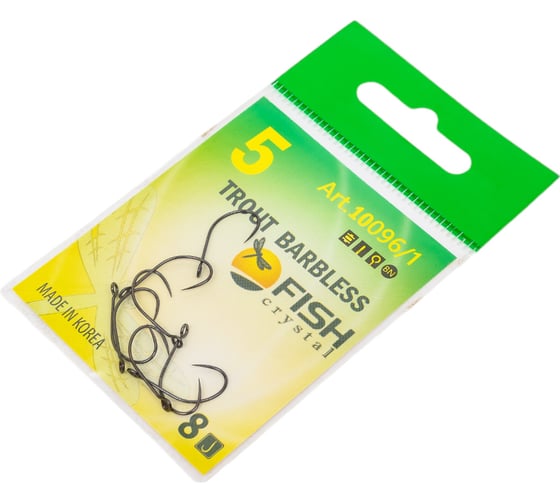 Крючок FISHCRYSTAL FS TROUT с большим ухом, без бородки, №5, 8 шт 10096/1-05F