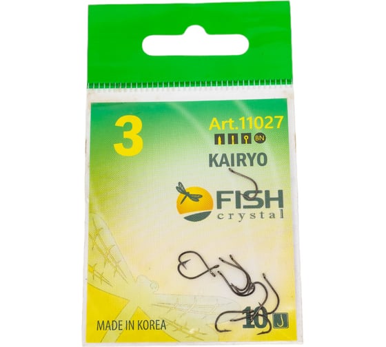 Крючок FISHCRYSTAL FS KAIRYO HAN-SURE №3 10 шт 11027-03F