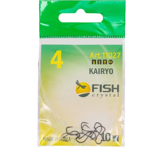 Крючок FISHCRYSTAL FS KAIRYO HAN-SURE №4 10 шт 11027-04F