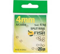 Кольцо заводное FISHCRYSTAL ф 4 мм, 4 кг, 20 шт 6008-040F