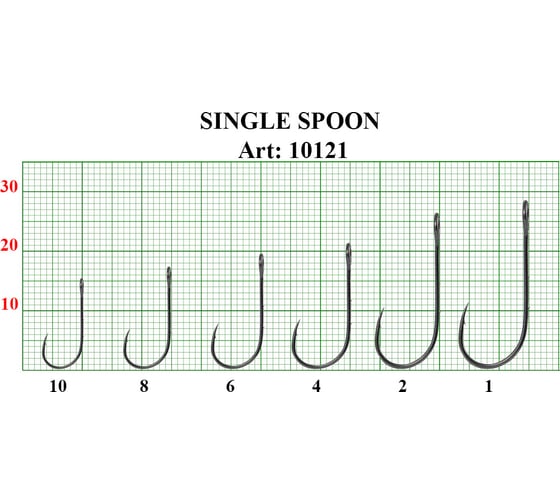 Крючок FISHCRYSTAL SINGLE SPOON BAITHOLDER с большим ухом, №6, покрытие BN, 7 шт 10121-06F