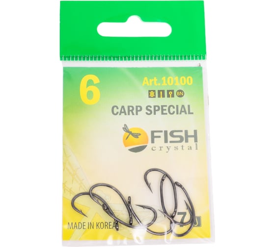 Крючок FISHCRYSTAL FS CARP SPECIAL №6, 7 шт 10100-06F