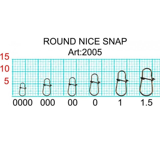 Застежка FISHCRYSTAL Round Nice №1.5 11 кг, 7 шт 2005-1,5F