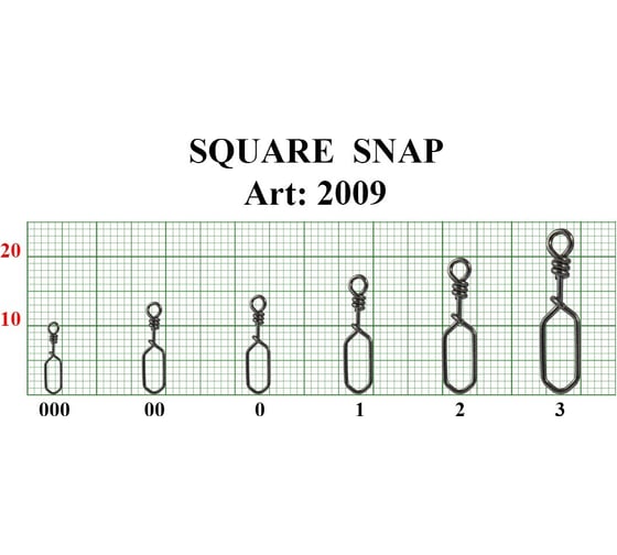 Застежка FISHCRYSTAL Square №2 20 кг, 7 шт 2009-2F