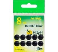 Бусина резиновая FISHCRYSTAL  8 мм, отверстие 1.2 мм, 10 шт 2002TF