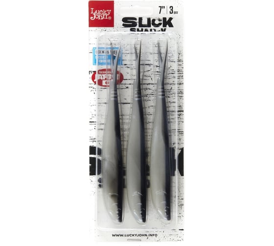 Слаги Lucky John LJ 3D Series SLICK SHAD-V 7.0in 17.8 см, цвет 014, 3 шт 140424-014