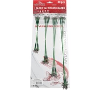 Набор поводков стальных Namazu Leader 1x7 Nylon Coated Green, L-15/20/25/30 см, test- 7 кг, 10 шт N-17LSG24-S40