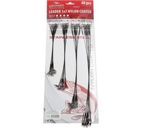 Набор стальных поводков Namazu Leader 1x7 Nylon Coated Black, L - 15, 20, 25, 30 см, тест - 11 кг, по 10 шт, 40 шт N-17LSB30-S40