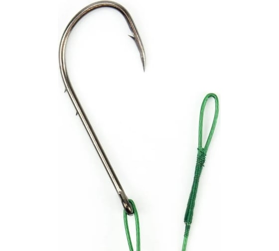 Стальной поводок Namazu Leader 1x7 Nylon Coated Green, d - 0.48 мм, L - 40 см, с одинарным крючком 92247 N-LS48-40BH2/0L 1