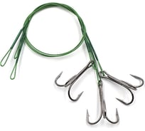 Поводок стальной Namazu Leader 1x7 Nylon Coated Green, d-0.33 мм, L-20 см, с тройным крючком 35647 R N-LS33-20TR4L