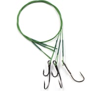 Поводок стальной Namazu Leader 1x7 Nylon Coated Green, d-0.39 мм, L-30 см, с живцовым крючком 4715 D N-LS39-30DR1L