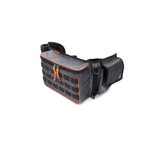 Сумка рыболовная поясная Следопыт Fishing Belt Bag 74x22x10 см, серый, + 2 коробки Luno PF-BPO-01
