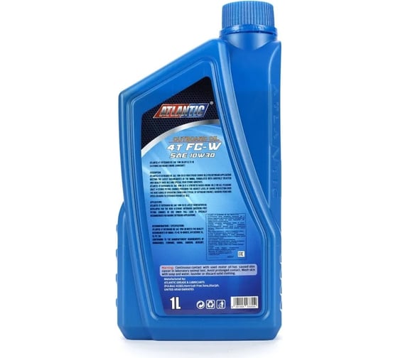 Масло синтетическое 4T Outboard Oil SAE 10W30 FC-W 1 л Atlantic 26017