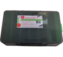 Коробка для воблеров двухсторонняя 17400, 12 ячеек, зеленая / органайзер рыболовный для балансиров, снастей, блесен, приманки, попперов GFish ns17400green