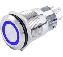 Переключатель кнопочный Skipper ON-OFF, 22 мм, синий, 12В/5А SK-DSS-22-SL-R