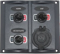 Панель бортового питания Skipper 3 переключателя, разъем прикуривателя, предохранители SK-SP0301B