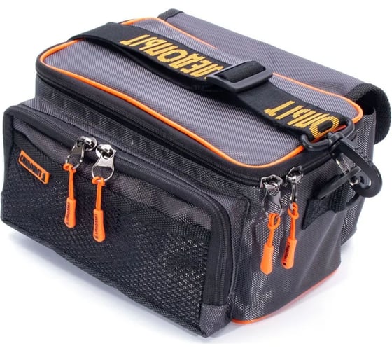 Сумка рыболовная Sling Lure Bag M, 26x14x22 см, цв. серый + 3 коробки Luno 18 Следопыт PF-BBK-05