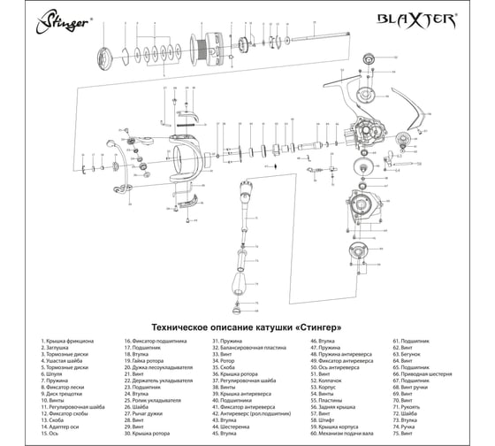 Катушка для рыбалки безынерционная Stinger Blaxter STR BL1500 ef45076