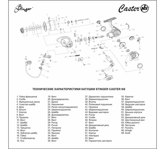 Катушка для рыбалки безынерционная Stinger Caster NS 2010 ef55153