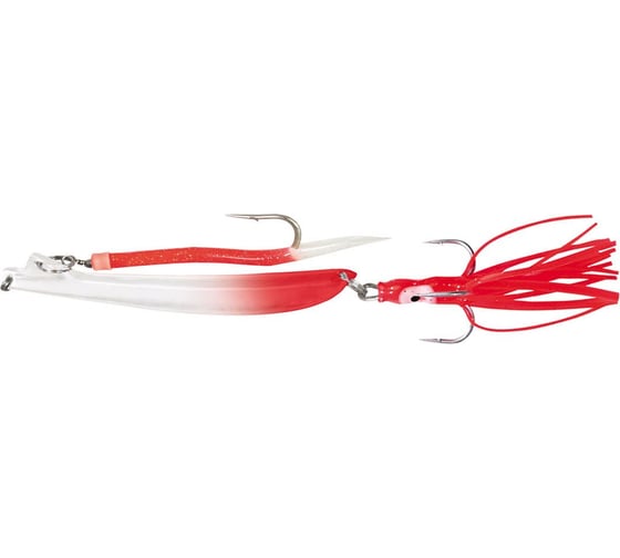Пилькер Stinger BiColor Pilk 1000 г, White-Fl.Red, GLOW 10, приманка для морской рыбалки ef55436