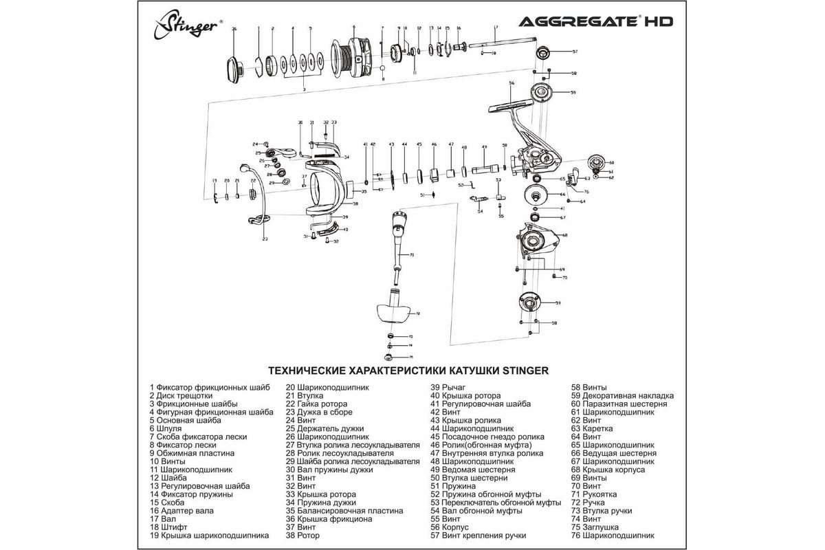 Катушка для рыбалки безынерционная Stinger Aggregate HD 2500 ef53266