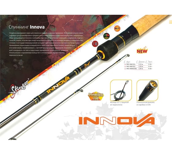 Спиннинг для рыбалки Stinger Innova 802ML 5-21 гр ef53326