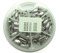 Грузила пуля Salmo с трубочкой, 6 секций, 1.0-3.5 г, цвет 070, набор Salmo 8527-070