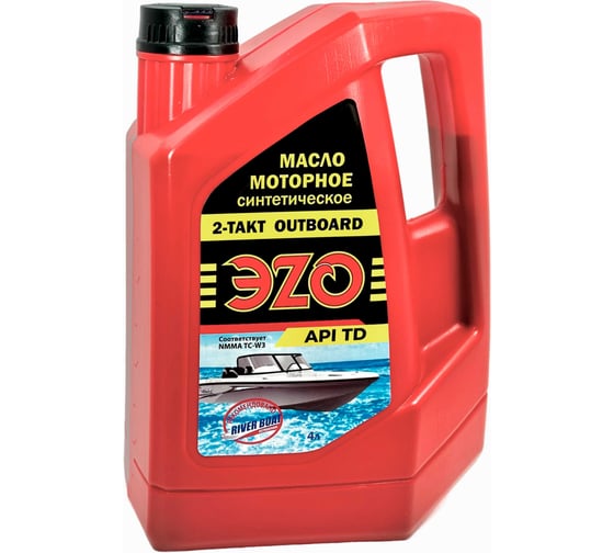 Масло синтетическое моторное универсальное ЭZO OUTBOARD 2T марка NMMA TC-W3 API TD СТО 58528390-001-2022 МСЛ2Т4