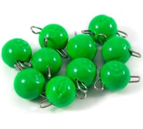 Груз окрашенный разборный Yaman Чебурашка 10 шт, 8 г, зелёный Я-ГЧОР-8-10З