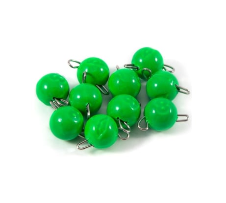 Груз окрашенный разборный Yaman Чебурашка 10 шт, 8 г, зелёный Я-ГЧОР-8-10З