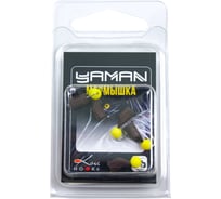 Мормышка безнасадочная Yaman "Гвоздешарик" матовый шоколад, d-4 мм, вес 1,2 г, шарик желтый неон, 5 шт Я-МР2728