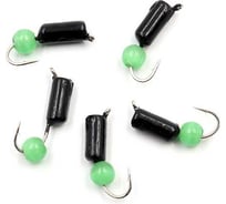Мормышка безнасадочная Yaman "Гвоздешарик" черный, d-2 мм, вес 0,45 г, кошачий глаз зеленый, 5 шт Я-МР1699
