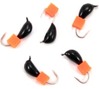 Мормышка безнасадочная Yaman "Банан" черный, d-3,5 мм, вес 0,7 г, ядреный кубик красный, 5 шт Я-МР2572