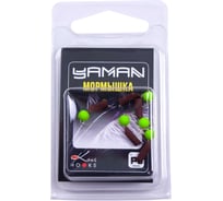Мормышка безнасадочная Yaman "Гвоздешарик" матовый шоколад, d-2,5 мм, вес 0,6 г, шарик зеленый неон, 5 шт Я-МР2751