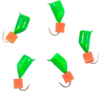 Мормышка безнасадочная Yaman "Гвоздекубик" зелёный, d-4 мм, вес 1,2 г, ядреный кубик красный, 5 шт Я-МР2675