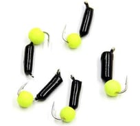 Мормышка безнасадочная Yaman "Гвоздешарик" черный, d-3 мм, вес 0,85 г, шарик желтый неон, 5 шт Я-МР1787