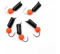 Мормышка безнасадочная Yaman "Гвоздешарик" черный, d-3 мм, вес 0,85 г, шарик оранжевый неон, 5 шт Я-МР1965