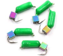 Мормышка безнасадочная Yaman "Гвоздекубик" зеленый, d-2,5 мм, вес 0,6 г, кубик хамелеон, 5 шт Я-МР1740