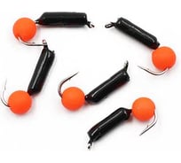Мормышка безнасадочная Yaman "Гвоздешарик" черный, d-2 мм, вес 0,45 г, шарик оранжевый неон, 5 ш Я-МР1961