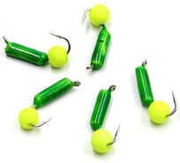 Мормышка безнасадочная Yaman "Гвоздешарик" зеленый, d-3 мм, вес 0,85 г, шарик желтый неон, 5 шт Я-МР1789
