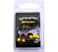 Мормышка безнасадочная Yaman "Гвоздекубик", матовый шоколад, d-4 мм, вес 1,2 г, ядр.кубик желтый, 5 шт Я-МР2698