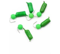 Мормышка безнасадочная Yaman "Гвоздешарик" зеленый, d-3 мм, вес 0,85 г, шарик зеленый неон, 5 шт Я-МР1952