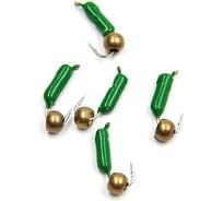 Мормышка безнасадочная Yaman "Гвоздешарик" зеленый, d-3 мм, вес 0,85 г, шарик латунный, 5 шт Я-МР1759