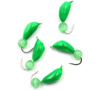 Мормышка безнасадочная Yaman "Банан" зеленый, d-3 мм, вес 0,5 г, кошачий глаз зеленый, 5 шт Я-МР1801