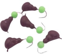 Мормышка безнасадочная Yaman "Муравей с ушком" матовый шоколад, вес 0,45 г, шарик зеленый неон, 5 шт Я-МР2504