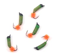 Мормышка вольфрамовая безнасадочная Yaman Ручейник №3, d-1.5 мм, L-8.5 мм, вес 0.45 г, флуоресцентный красный кубик Я-МР2835