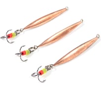 Блесна вертикальная Yaman Стрела с тройником,размер 40 мм, вес 2.7 г, цвет медь, 3 шт Я-БВ150