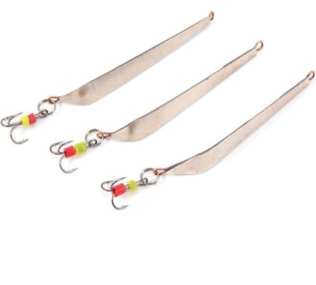 Блесна вертикальная Yaman Уловистая с тройником,размер 45 мм, вес 3 г, цвет никель, 3 шт Я-БВ214